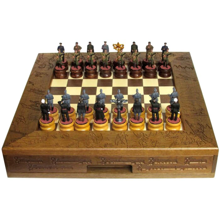 Exclusive chess made of artificial moraine oak "The Great Patriotic War"