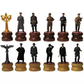 Шахматы эксклюзивные из дуба искусственного морения "Великая Отечественная Война"