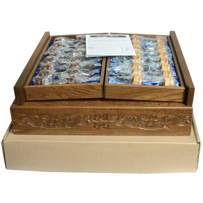 Exclusive chess made of artificial moraine oak "The Great Patriotic War"