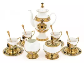 Coffee set "Lady" for 4 persons (lapis lazuli)