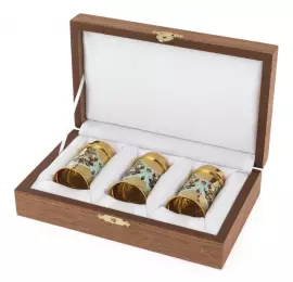 Набор стопок "На троих" бирюзовый, на 3 персоны