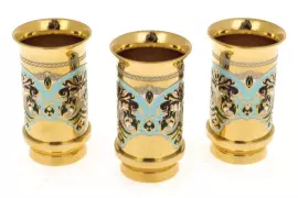 Набор стопок "На троих" бирюзовый, на 3 персоны