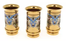 Набор стопок "На троих" васильковый, на 3 персоны