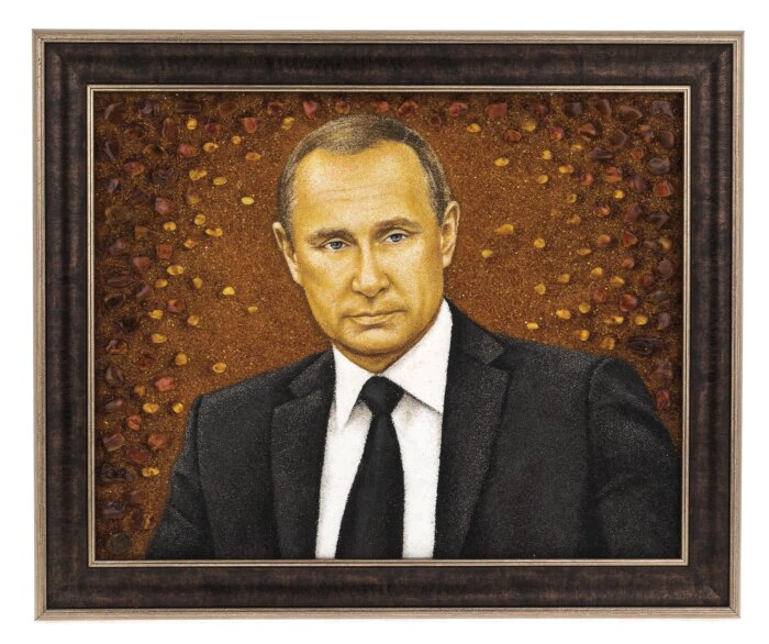 Amber painting "Portrait of Vladimir Putin"