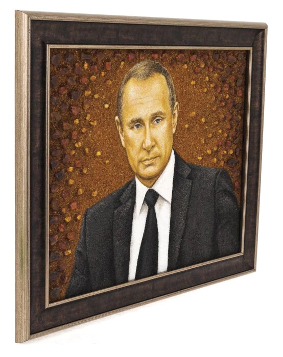 Amber painting "Portrait of Vladimir Putin"