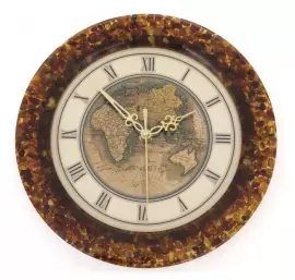 Amber wall clock "Globus"