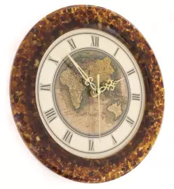 Amber wall clock "Globus"