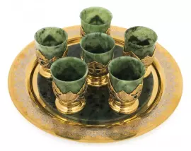 Набор питейный, 6 стаканов, блюдо, Златоуст