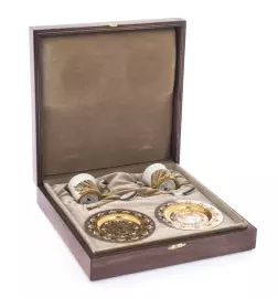 Coffee set "Swans" for 2 persons, Zlatoust