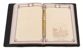 Ежедневник в кожаном переплете "Россия" с ручкой, Златоуст