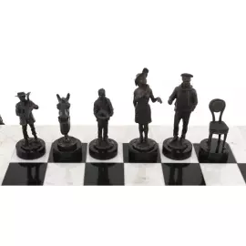 Шахматы из мрамора и бронзы "12 стульев"
