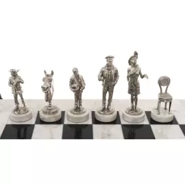 Шахматы из мрамора и бронзы "12 стульев"