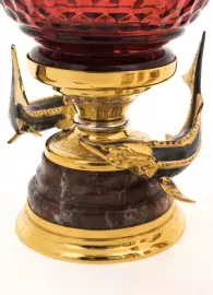 Икорница с рюмками "Дары моря" яшма, Златоуст