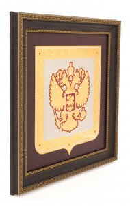 Панно с эмалями "Герб РФ" Златоуст