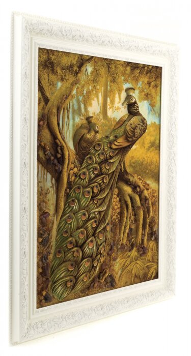 Painting of amber "Peacock"