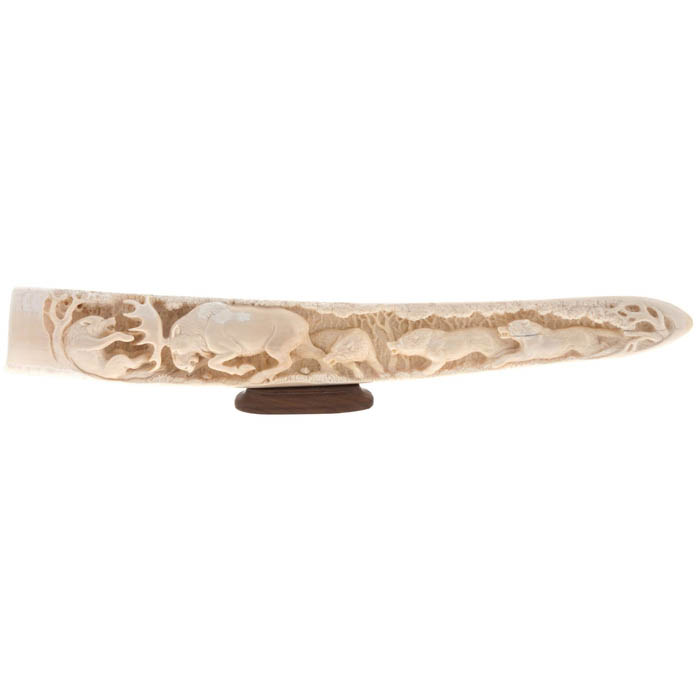 Mammoth tusk product "Moose hunting"