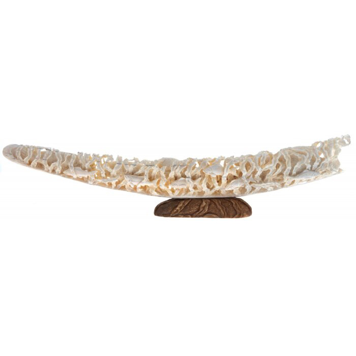 Walrus tusk composition "Underwater Kingdom" on a stand