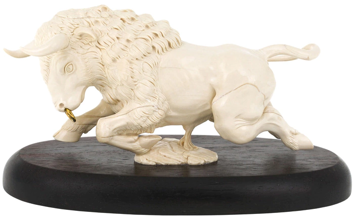 A product made of a mammoth tusk "Ferocious Bull"