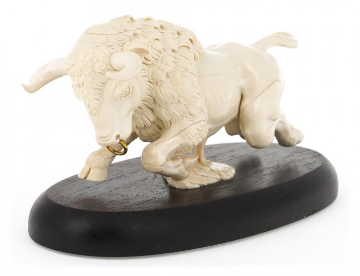 A product made of a mammoth tusk "Ferocious Bull"