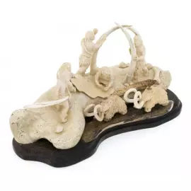 Композиция из бивня мамонта "Строим вигвам"