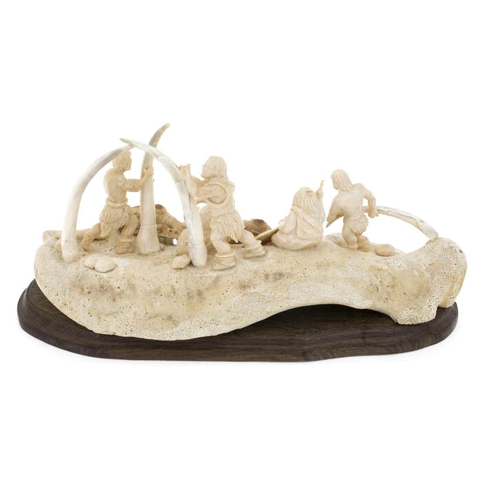 Mammoth tusk composition "Building a wigwam"