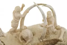 Композиция из бивня мамонта "Строим вигвам"