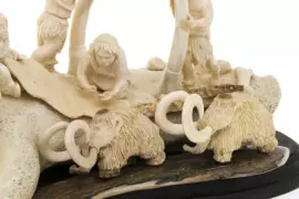 Композиция из бивня мамонта "Строим вигвам"