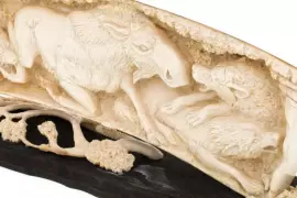 Скульптура из бивня мамонта "Охота волков"