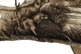 Композиция из рога лося "Охота с легавой на уток" Композиция из рога лося "Охота с легавой на уток"