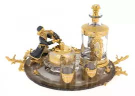 Набор икорно-водочный "В гостях у сказки" на агате, Златоуст на 2 персоны