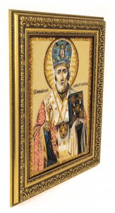 Икона из янтаря "Св. Николай Чудотворец"