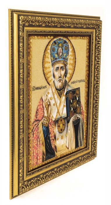 Икона из янтаря "Св. Николай Чудотворец"