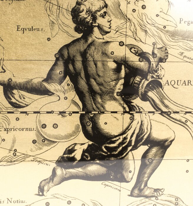 Panel on gold leaf "Aquarius"