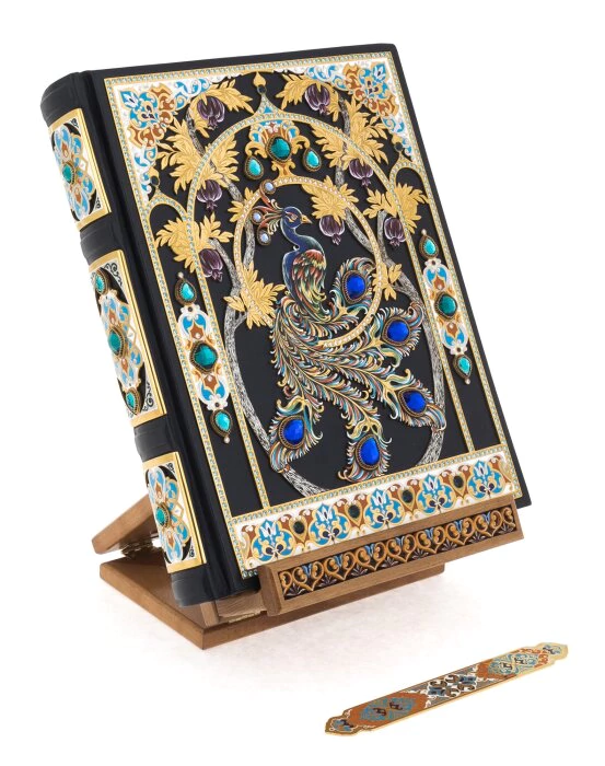 Gift book in leather cover and "Omar Khayyam" with bookmark, Zlatoust