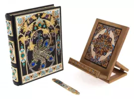 Подарочная книга в кожаном переплете и окладе "Омар Хайям" с закладкой, Златоуст