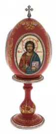 Пасхальное яйцо с перламутром "Святые образы"
