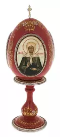 Пасхальное яйцо с перламутром "Святые образы"