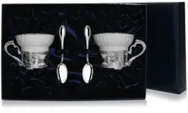 Серебряный чайный набор "Константин Великий": ложка, чашка Серебряный чайный набор "Константин Великий": ложка, чашка