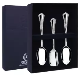 Серебряный чайный  набор "Фаворит": ложка чайная, совок для сахара