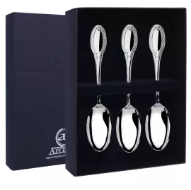Серебряный набор чайных ложек "Император" L