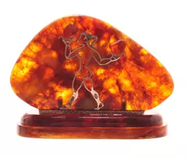 Визитница из янтаря "Весы"