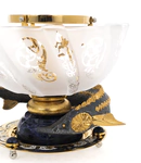 Caviar bowl "Poseidon" (kyanite, etched glass)