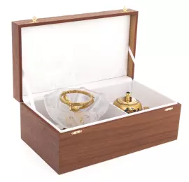 Икорница "Посейдон" кианит, травленое стекло