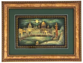 Панно "Санкт-Петербург" Комяков, Палех