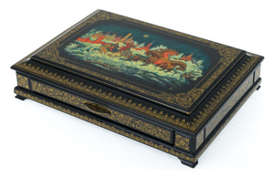 The box of Palekh "Troika" Belova