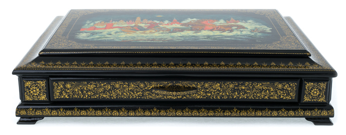 The box of Palekh "Troika" Belova