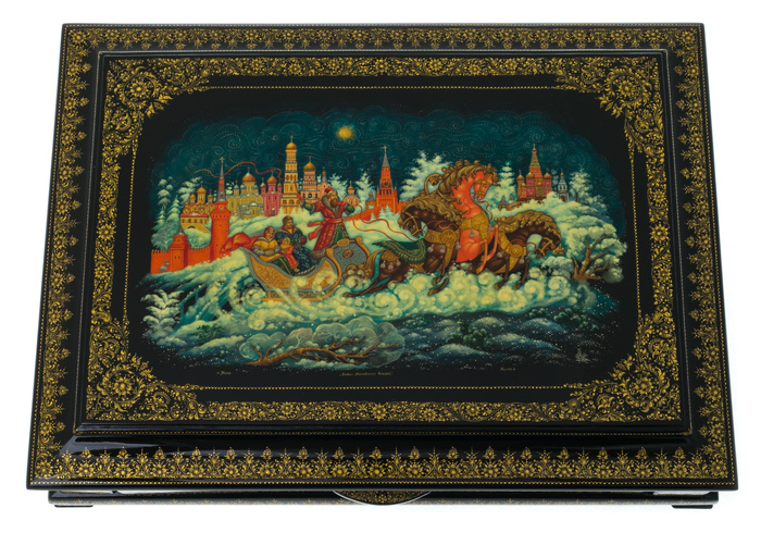 The box of Palekh "Troika" Belova