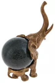 Скульптурная композиция из бронзы "Слон с шаром №2"