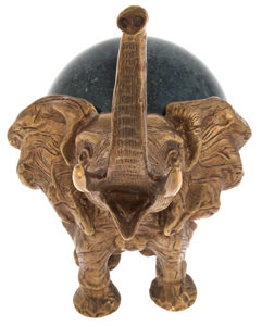 Bronze sculpture composition "Elephant with ball No. 2"