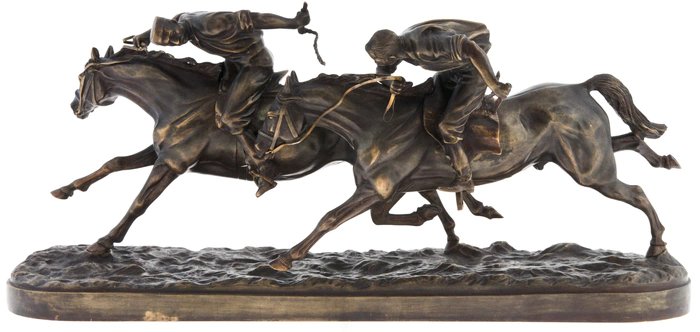 Bronze sculpture "Horse racing"
